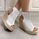 thumbnail image 4 of MKLEKYY Sandalias de Verano para Mujer, de Piel, Con Tacón de Aguja y Suela Gruesa, Estilo Romano, Con Aberturas., 4 of 4