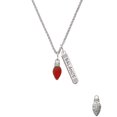 thumbnail image 2 of Delight Jewelry Silvertone Christmas Lights - Red Resin Silvertone Balance Bar Charm Necklace, 23", 2 of 4