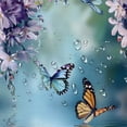 thumbnail image 5 of Creowell  Butterfly Shower Curtains with Hooks, Floral Shower Curtain, Blue Butterfly Shower Curtain, Watercolor Flowers and Green Leaves Fabric Curtains for Bathroom Decor  60x72, 5 of 7