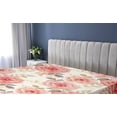 thumbnail image 5 of Ambesonne Rosetta Fitted Sheet, Vintage Rose Floral Boho, California King, Coral Cream and Sage Green, 5 of 5