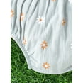 thumbnail image 5 of Zehjuhan Baby's Flower All-over Print Shirred Bodysuit With Headband, Lovely Puff Sleeve Triangle Onesie, Toddler & Infant Girl's Clothing, 5 of 7