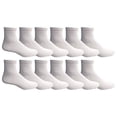 thumbnail image 2 of 12 Pairs SOCKS'NBULK Men's White Ankle Socks Quarter Length, 10-13, 2 of 6
