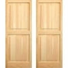 AWC Exterior Window Raised Panel Wood Shutters 15"wide x 43"high Unfinished Pine, One Pair