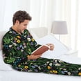 thumbnail image 6 of Salouo Chamomile Print Button-Front Long Sleeve Pajama Set for Men, Soft 2Pjs Men's Long Sleeve Sleepwear-X-Large, 6 of 7