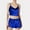 Blue, variant on Womens Sexy Velvet 2 Pajamas Tall Women Pieces Romper Outfit Sleeveless Floral Sleepwear for Women Crop Top Camisole + Shorts Sleeve Shorts