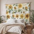 thumbnail image 3 of Farmhouse Sunflower Tapestry for Bedroom Wall Hanging Tapestry, Vintage Summer Botanical Ceiling Backdrop Tapestries Poster Blanket Wall Decor for Teens Room Living Room Dorm 51" x 59", 3 of 8