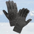 thumbnail image 5 of D-GROEE 1 Pair Ski Gloves Knitted Thread Elastic Cuff Windproof Thickened Thermal Soft Knit Winter Gloves for Daily Life, 5 of 8