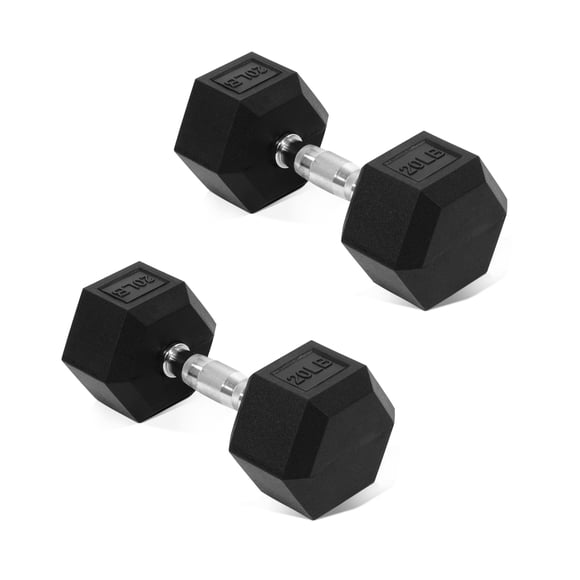 Par de mancuernas hexagonales Fitvids de 20 lb recubiertas de goma