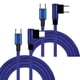 thumbnail image 1 of Cable de transferencia Tipo C VentDepot Fusion Blue 2LI 2Pzas 2m USB-C Recto a 90° Azul Rápida 60W 3A, 1 of 1