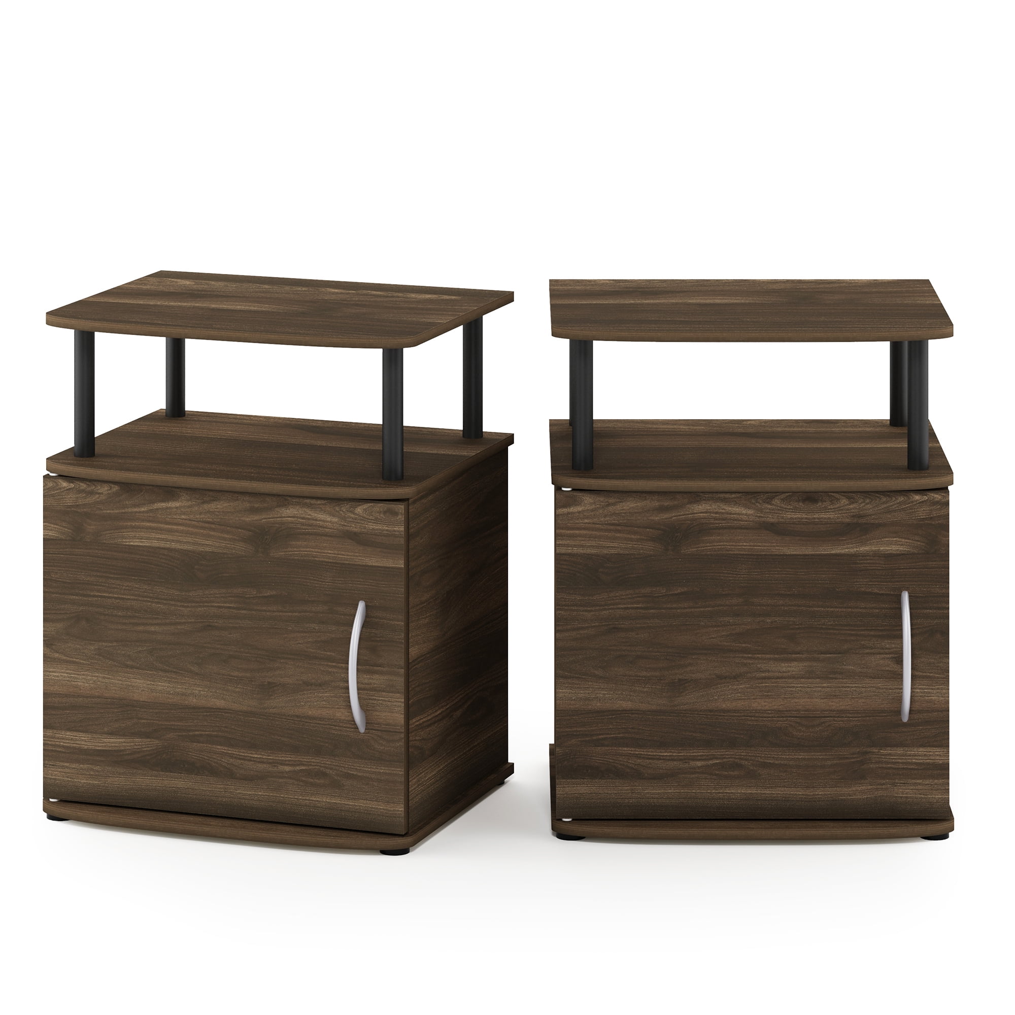Furinno JAYA Utility Design End Table, Set of Two, Columbia Walnut