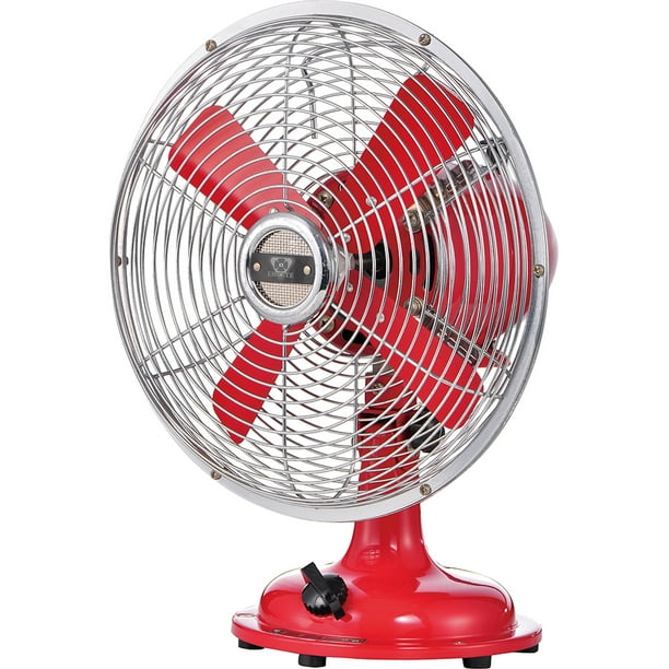 Better Homes & Gardens 8'' Retro 3Speed Metal Table Fan, Red Walmart