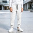 thumbnail image 6 of ZBSOKO Cargo Joggers for Boys Elastic Waist Elastic Cuff Fashion Track Pants with Multi Pockets Running Workout Pant Sizes 5-15 Years, 6 of 7