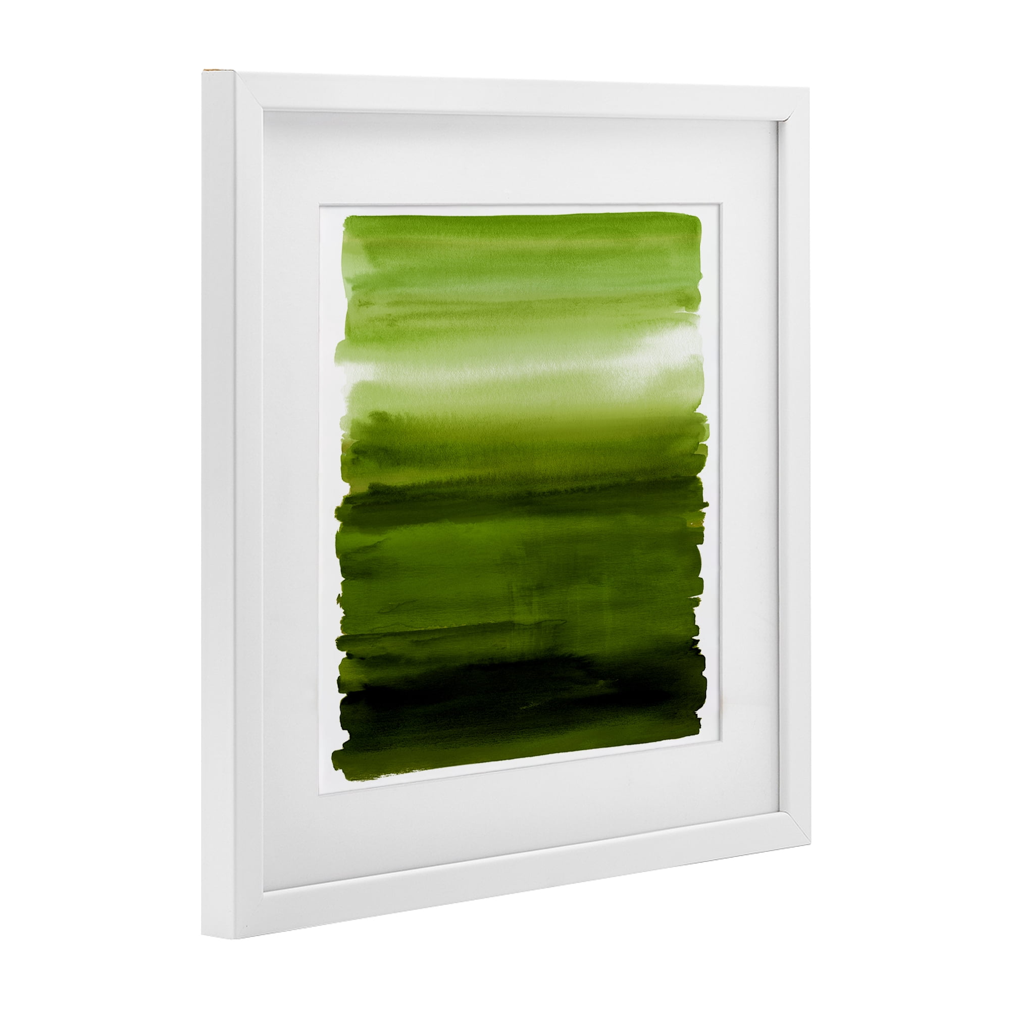 Stupell Industries Earthy Green Ombre White Framed Print Under Glass, design by Allie Corbin