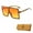 Orange, variant on Hip Hop Exaggerated Style Black Sunglasses Fashion Big Square Frame Retro Leopard Anti Ultraviolet UV400 Eye Protection Sunglasses For Outside