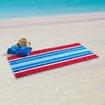 thumbnail image 2 of Cotton Blend Americana Stars and Stripes Beach Towels, 28" x 58" - (Pack of 2), 2 of 6