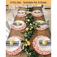 thumbnail image 4 of 13 Inch Round Placemats Set of 4, Pink Flowers Non Slip Heat Insulation PP Table Mats, Pastoral Floral Leaves Botanical Rustic Washable Place Mats for Kitchen Dining Party Table Decor, 4 of 7