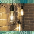 thumbnail image 2 of Luxrite LED Edison Bulb 75W Equivalent ST19 ST58 3000K Soft White 800 Lumens Dimmable 8W Damp Rated UL E26 6 Pack, 2 of 7