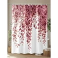 thumbnail image 4 of Shower Curtains Red Wisteria Bath Curtain Watercolor Leaf Waterproof Bathroom Shower Curtain Set with Hooks Decoration 72 x 72 Inches, 4 of 7
