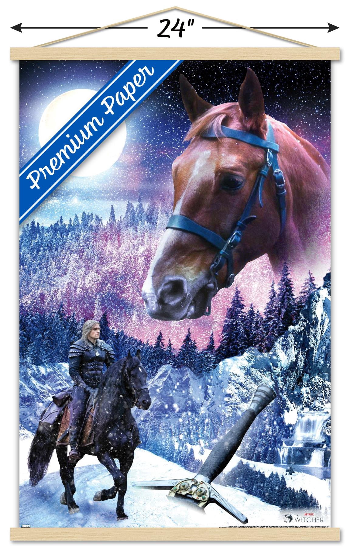 Netflix The Witcher Season 2 - Roach Wall Poster with Wooden Magnetic Frame, 22.375" x 34"