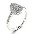 thumbnail image 6 of Bow Jewelry 14K White Gold Plated Teardrop Halo Ring - Excellent 1.87 Ct Pear Cut Moissanite Wedding Ring - Engagement Handmade Jewelry - Anniversary Ring - Custom Ring, 6 of 10