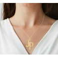 thumbnail image 3 of Personalized 2 Letter Initial Monogram Pendant Necklace in 14K Gold-Plated Sterling Silver, 3 of 3