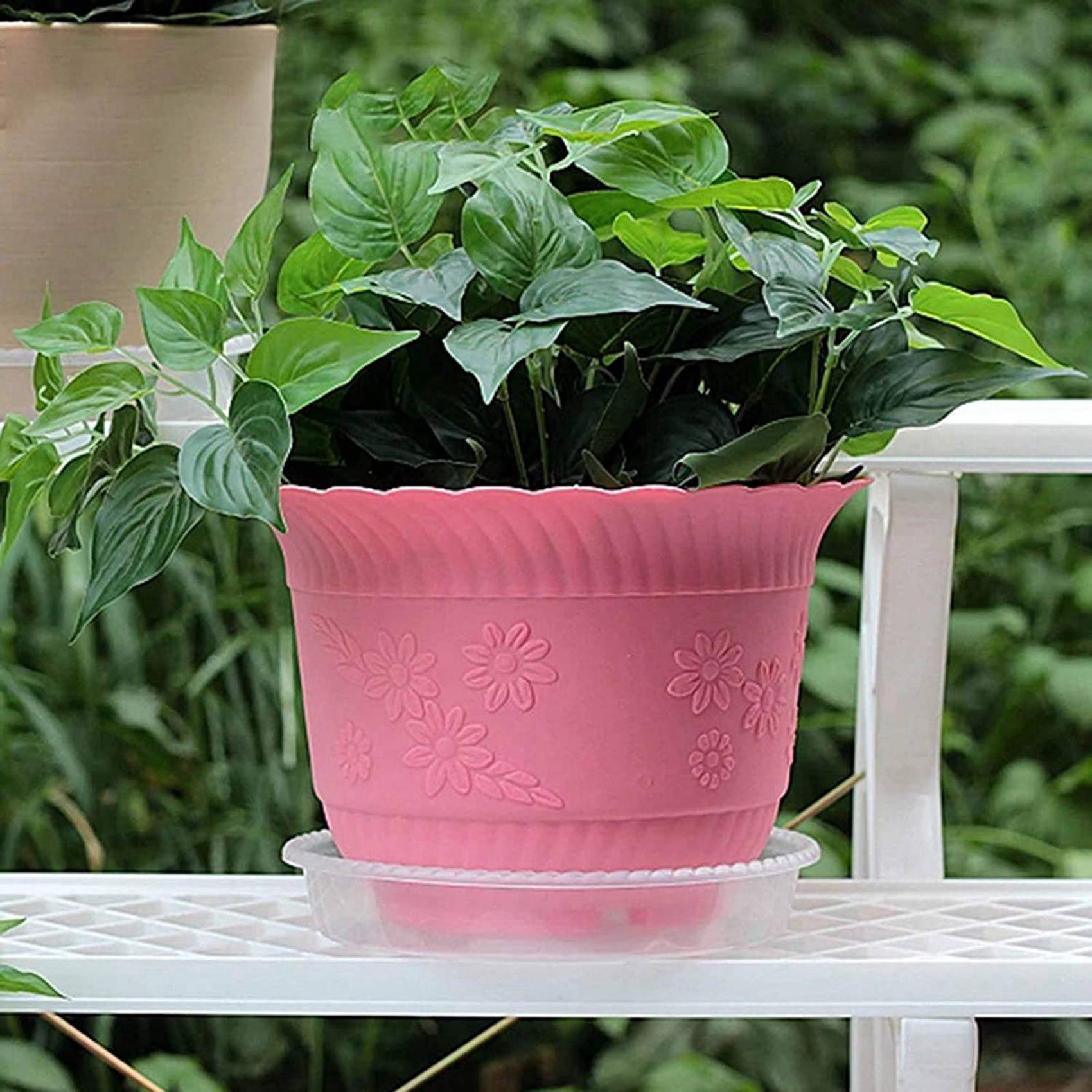 12 Soucoupes Pour Pots De Fleurs YHTCC - 3 Tailles En Plastique Rouge Pour Intérieur/Extérieur