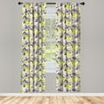 thumbnail image 4 of Ambesonne Spring Window Curtains, Pansy Flowers Bouquet Motif, Each 28" W x 63" L, Green Violet and Yellow, 4 of 4