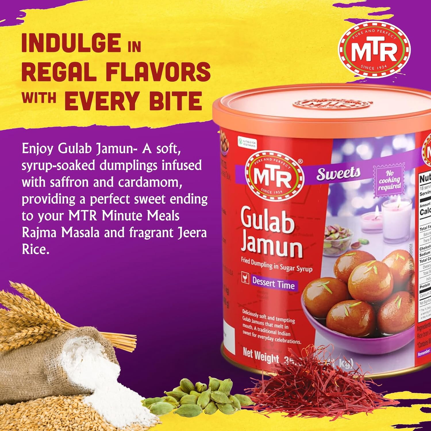 (12 pack) MTR Gulab Jamun – Traditional Indian Sweet – Soft & Melt-in-the-Mouth Texture – Easy to Prepare at Home – No Preservatives – 35.27 oz (Pack of 1)