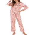 thumbnail image 2 of Pyjamas Set for Womens Silk Satin Nightwear Button Down Ladies Pyjamas Leopard Print Sleepwear 2Pcs PJ Set, 2 of 7