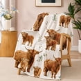 thumbnail image 3 of SPXUBZ Highland Cow Farm Animal Flannel Fleece Blanket, Rustic Throw Blanket, Soft Cozy Warm Blanket for Bedroom Sofa Couch Decor 50"x40", 3 of 5