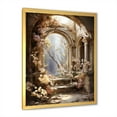 thumbnail image 2 of Designart "Blooms in Ancient Ruins II" Fashion Framed Wall Art - Glam Yellow Fantasy Entryway Framed Wall Art, 2 of 6