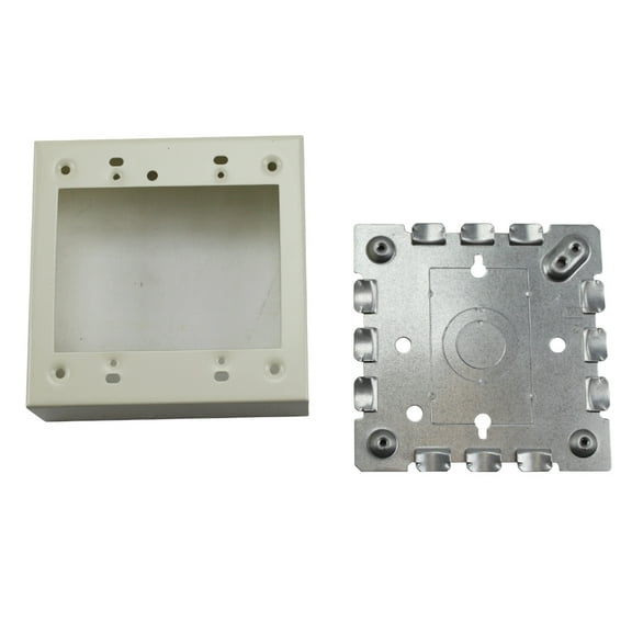Wiremold V5751-2 2-Gang Flush Type Extension Adapter, Ivory, 4-3/4"L
