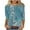 1-cyan, variant on Cute Tops for Women Fall Floral Print Tshirts 3/4 Sleeve Round Neck Plus Size Blouse Casual Loose T-Shirts Fall Tops for Women 2024 Trendy Fall Fashion for Women 2024 (Navy)