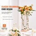 thumbnail image 3 of KFFKFF Set of 4 Golden Metal Pillars for Wedding Floral Arrangements, Standing at 31.5 inches with Metallic Overlay, Geometrically Designed Vase Stands, Round Flower Presentation Racks, 3 of 9