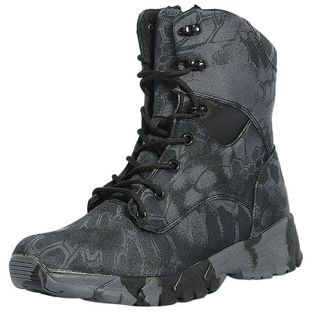 

Ediodpoh Outdoor Desert Animal Skin Pattern Camouflage Men Special Forces Boots Breathable Comfortable and Durable Desert Boots Mens Shoes Dark Gray 7