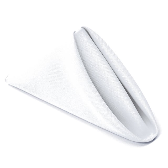 Tablelinensforless Servilletas De Tela De Poliéster De 17 X 17 Pulgadas, Juego De 6 (Blanco)