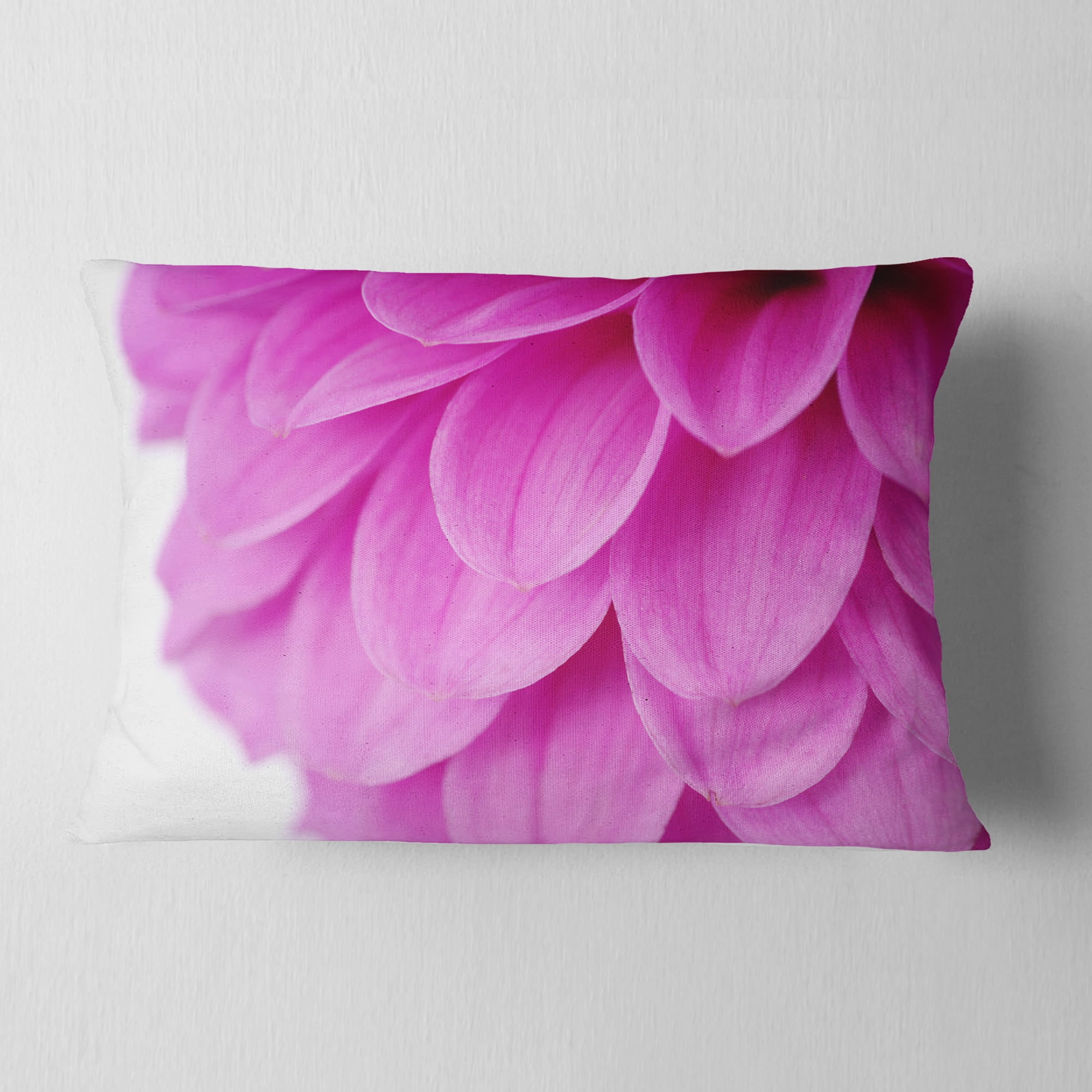 Designart Soft Purple Abstract Flower Petals - Floral Throw Pillow - 12x20