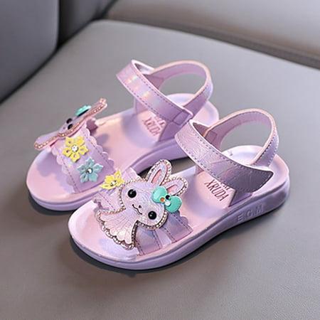 

〖CFXNMZGR〗Toddler Shoes Toddler Infant Kids Baby Girls Princess Shoes Bunny Soft Shoes Summer Hook&Loop