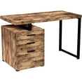 thumbnail image 1 of Pemberly Row 47.25"L 3-Drawers Black Metal Computer Desk in Brown Reclaimed Wood, 1 of 1