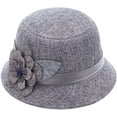 thumbnail image 2 of CoCopeaunts Women Bucket Hat Spring Autumn Linen Breathable Sun Shade Big Flower Decoration Belt Fashion Monochrome Bucket Cap, 2 of 8