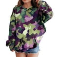 thumbnail image 2 of Staki Toddler Girls Hoodies Camo Sweatshirt Kids Casual Pullover Fleece Sweater Long Sleeve Shirts Winter Outwear Hoodies for Girls 3-10Y 11-12Y(Purple,7-8 Years), 2 of 6
