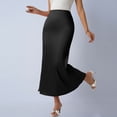 thumbnail image 5 of Long Skirts for Women Trendy Satin High Waisted A Line Long Maxi Skirts Elegant Office Skirts Fashion Clothes, 5 of 7