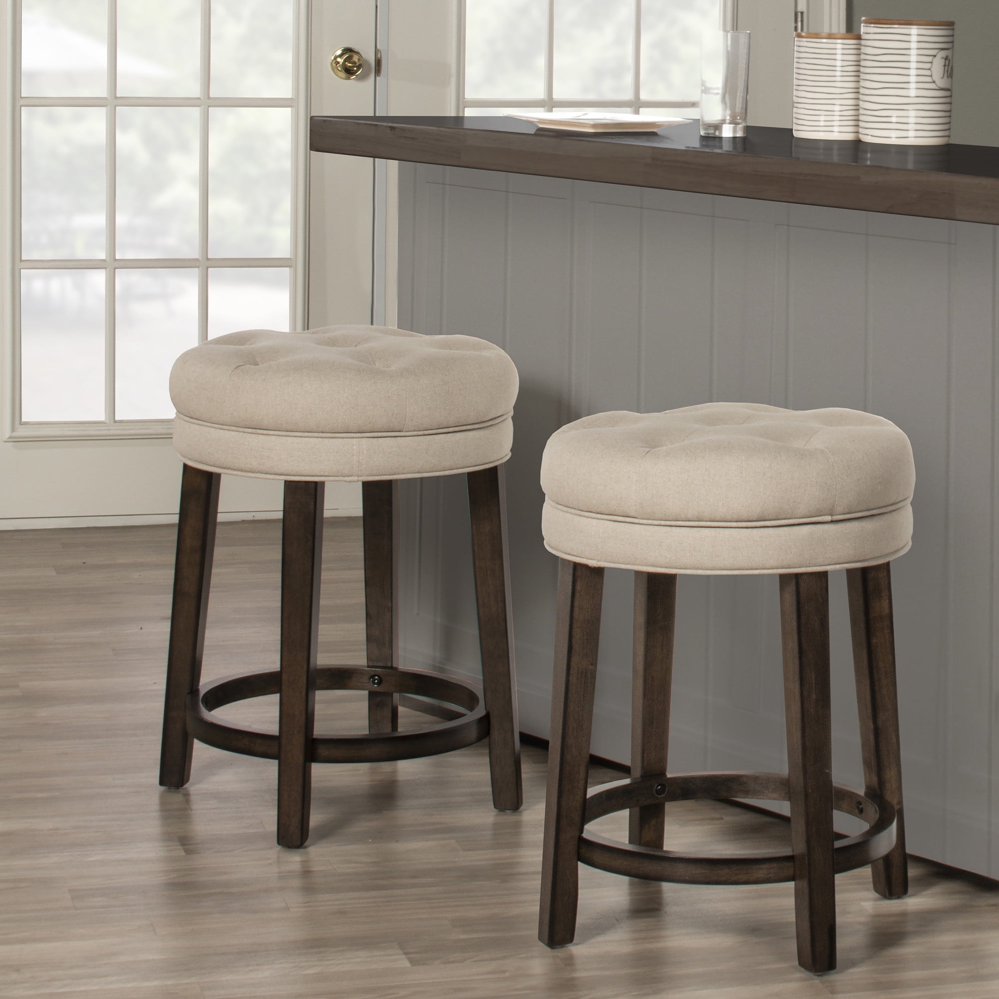 gray backless counter height stools