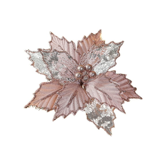 Tahtuvzn Home Decor Christmas Glitter with Stems Tree Decoration Flower Wreath Year Holiday Gift, Gifts for Her