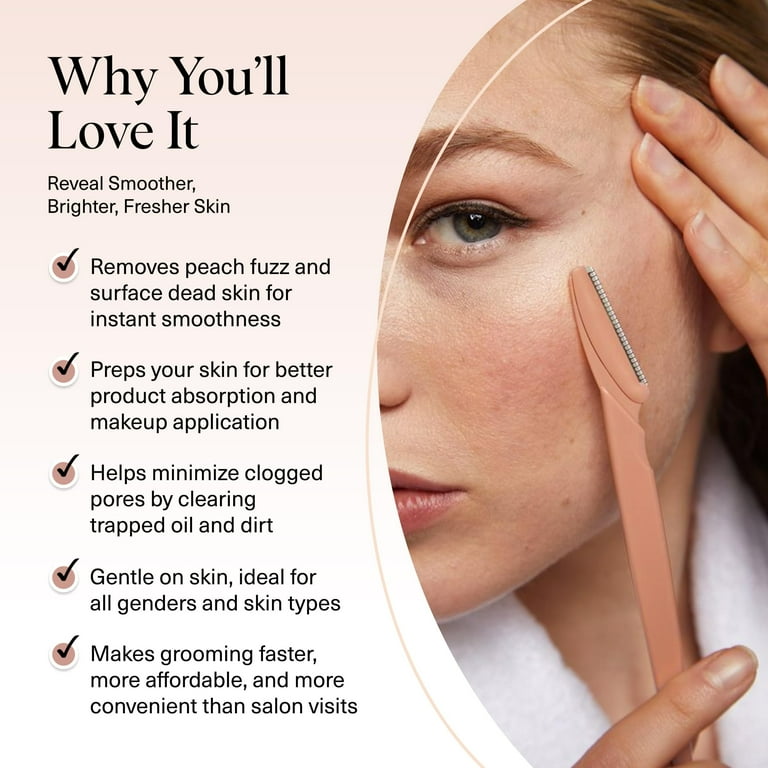 Kitsch Dermaplaning Tool Face and Eyebrow Razor Pink 12 Pack for