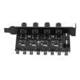 thumbnail image 1 of 4 Knob Cooling Fan Speed Controller, 4PIN / 3PIN Interface Cooling Solution Stepless Speed Control Easy Installation PC 8 Channels Fan Hub  for CPU Case, 1 of 7