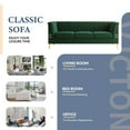 thumbnail image 3 of Atumon Velvet Sofa, Velvet Sofas and Couches, 3-Seat Sofa with Gold Metal Legs, Modern Sofa Couch Furniture, Velvet Upholstered Sofa for Living Room Bedroom, 83.46"L x 30.51"W x 31.9"H, Green, 3 of 10