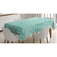 thumbnail image 1 of Ambesonne Nautical Tablecloth Rectangular Table Cover, Ocean Sea Wave Pattern, 60"x84", Turquoise White, 1 of 3
