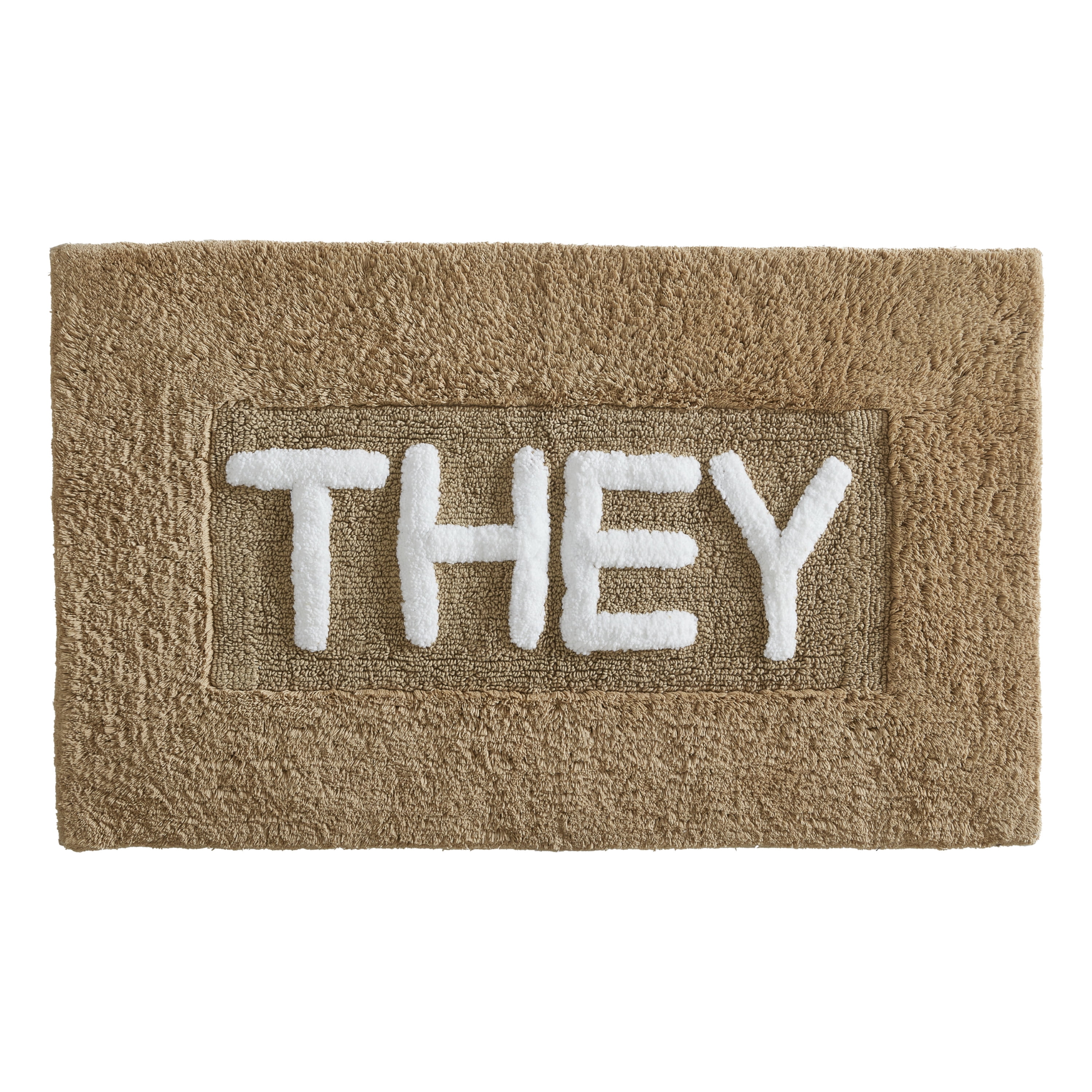 Jean Pierre "They" 21"x34" Cotton Bath Rug, Linen