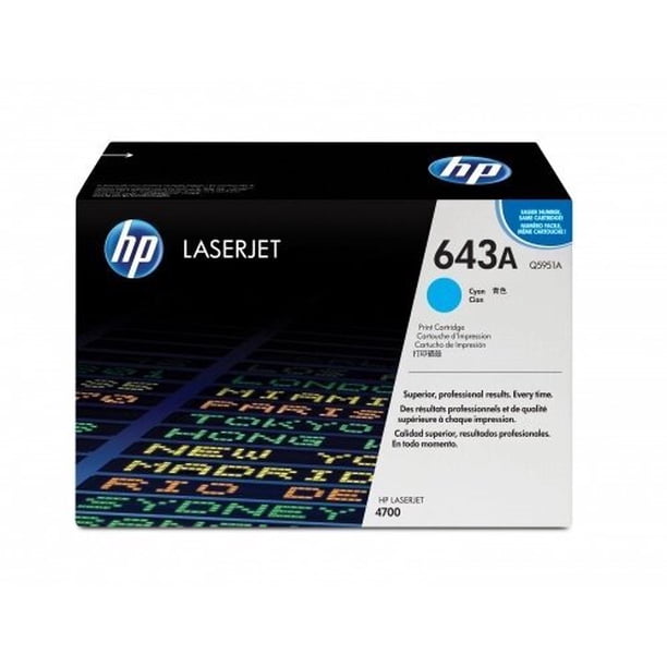 Cartucho de Tóner HP 643A Cian LaserJet Original Q5951A